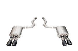 Ford Mustang Performance Exhaust - Rear - CORSA Performance - Axle-Back Sport w/ Twin 4in Black Pro-Series Tips - Black - `24-`27 Ford Mustang Performance Exhaust - Rear - CORSA Performance - Axle-Back Sport w/ Twin 4in Black Pro-Series Tips - Black - `24-`27